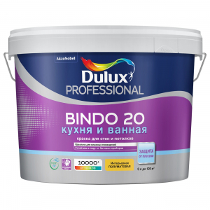 Dulux Professional Bindo 20 краска в/д для стен и потолков матовая 9л фото